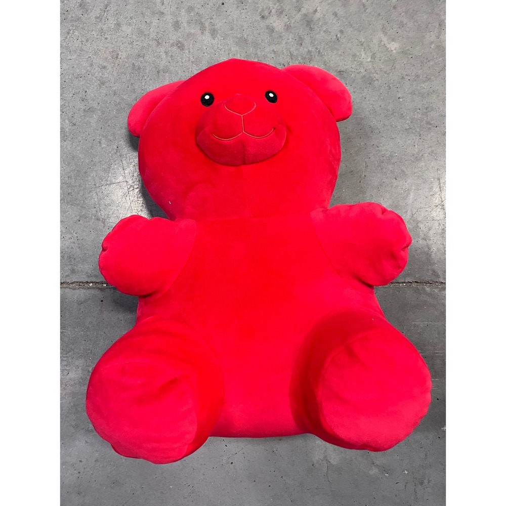 Large Red Gummy Bear Plush Soft Stuffed Animal Toy Bright Vibrant Decorative